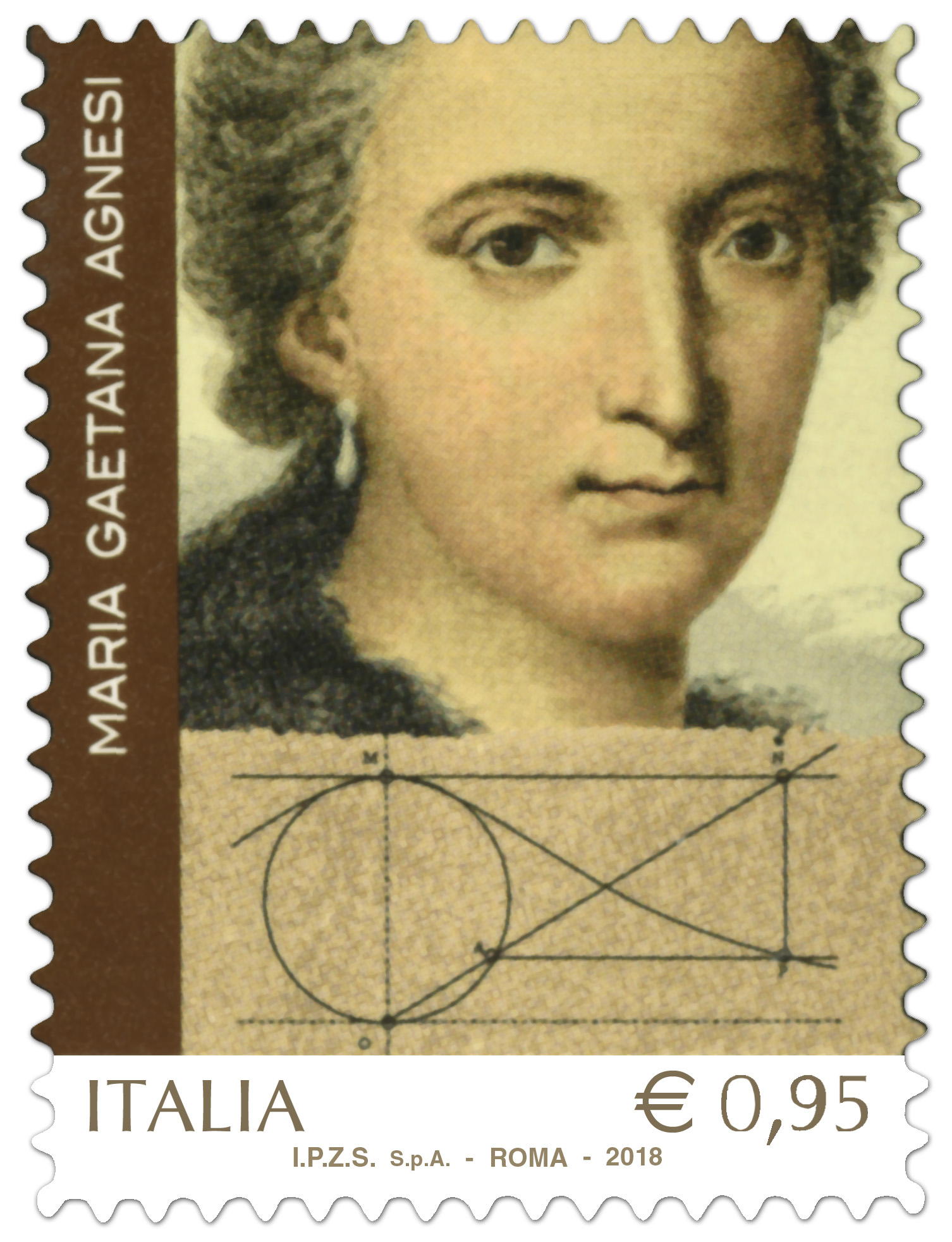 Francobollo dedicato al genio femminile italiano - Maria Gaetana Agnesi
