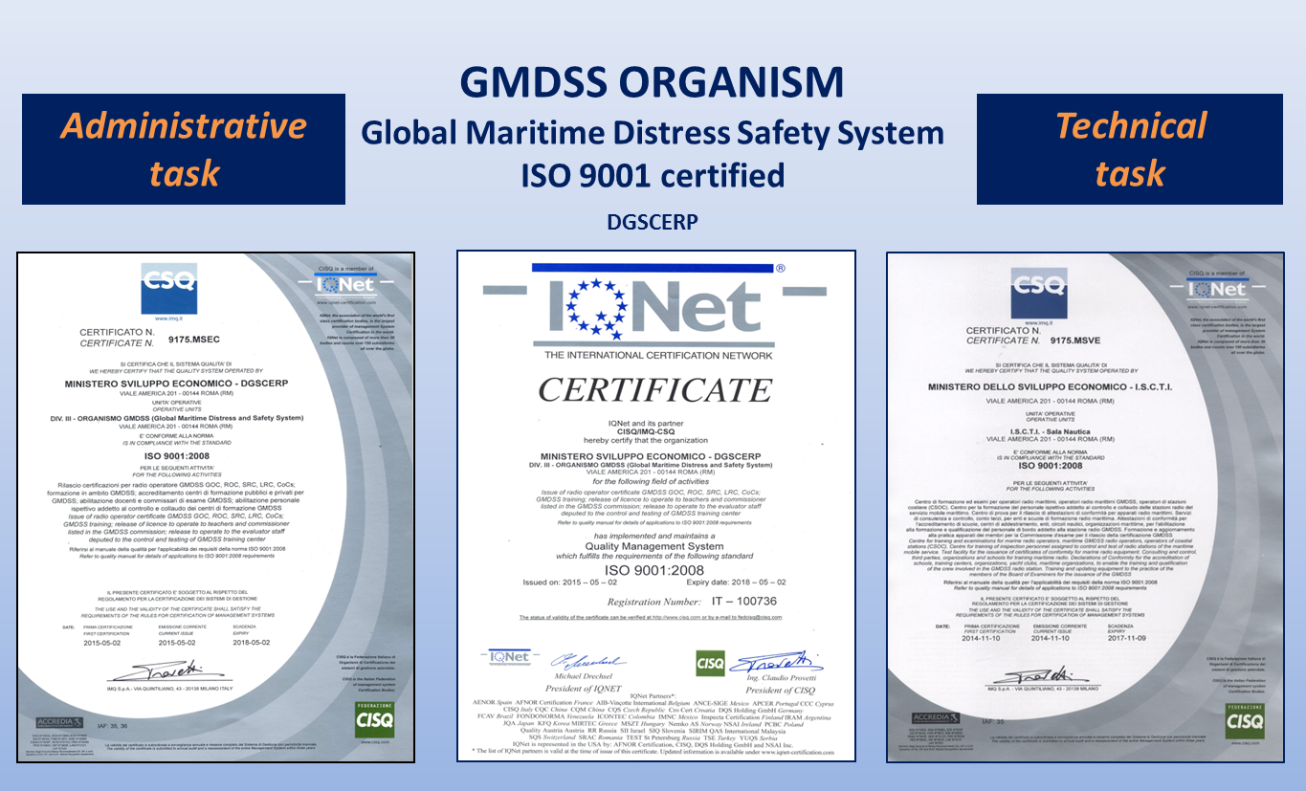 Certificati IQNet del Minsitero
